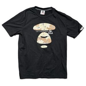 Aape Universe Black Graphic Desert Camo Streetwear Tee